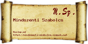 Mindszenti Szabolcs névjegykártya